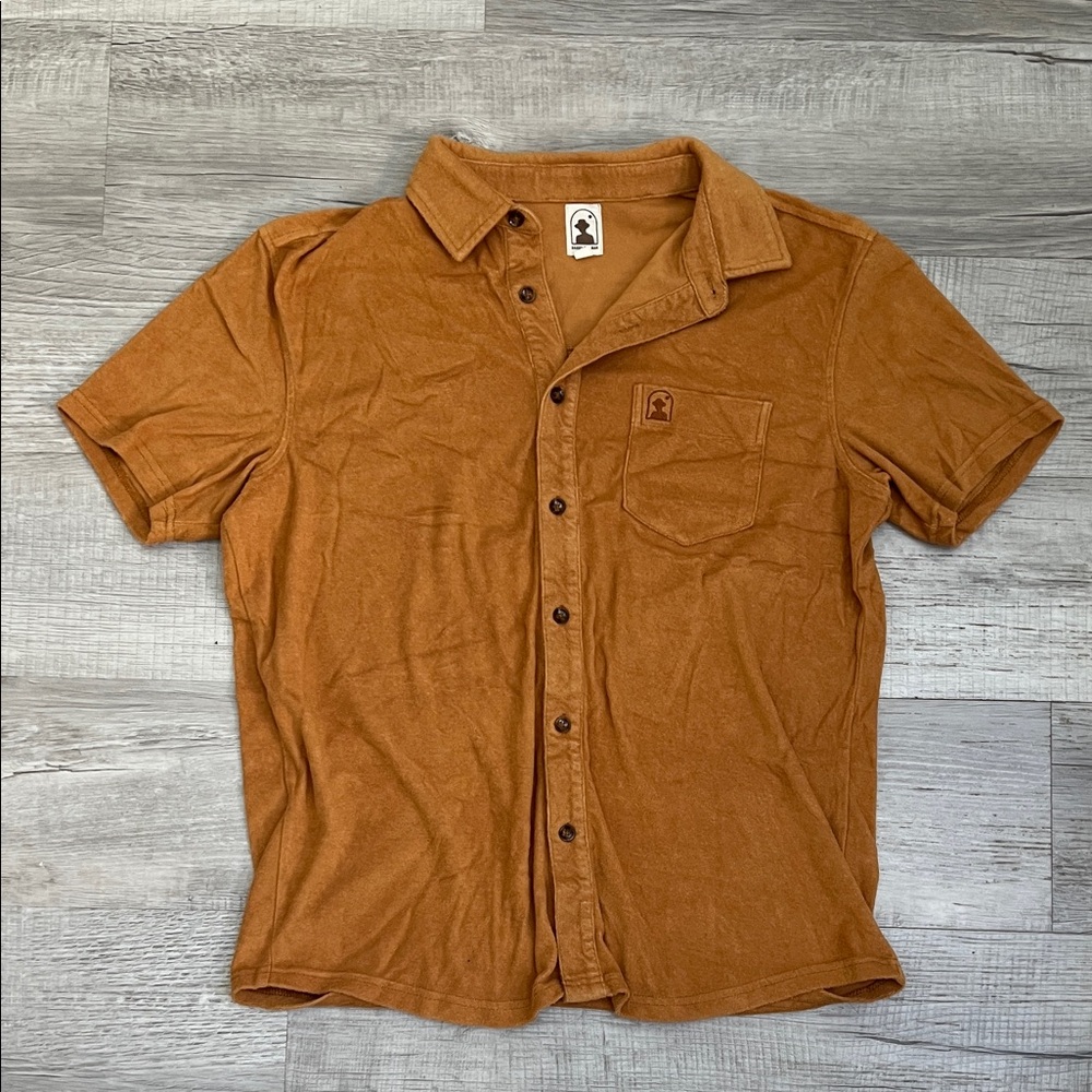 Terry Cloth Dandy Del Mar Men's Brown Casual Shirt Large